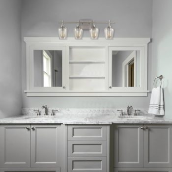Industrial Bathroom Vanity Wall Light 4-Light Sconces Brushed Nickel