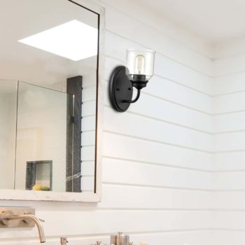 Modern Black Wall Sconces 2-Pack Bathroom Vanity Wall Light Fixture