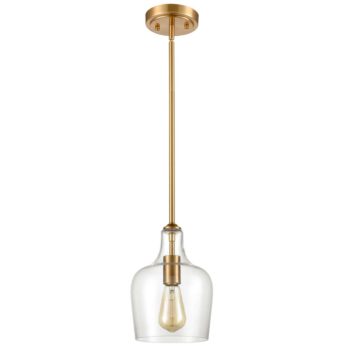 Modern Brass Pendant Light Glass Rod-Hung Pendant for Kitchen