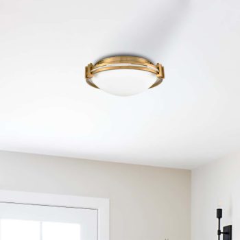 Modern Flush Mount Ceiling Light 12 Inches Brass Ceiling Lighting