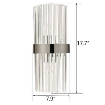 Titanium Black and Clear Glass Wall Sconces Lighting 2-Pack