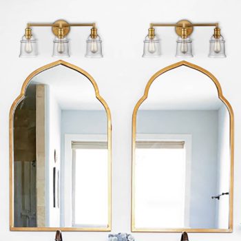 Modern Bath Vanity Light 3-Light Brass Wall Sconce