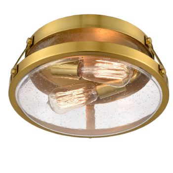 Modern Brass Ceiling Light Fixtures with Clear Seeded Glass Shade