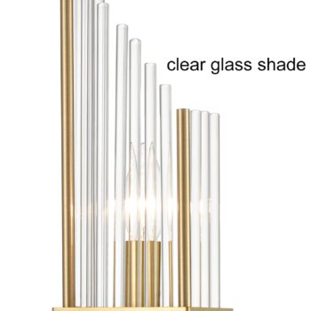 Set of 2 Modern Gold Wall Sconces with Crystal Clear Glass for bedroom 4