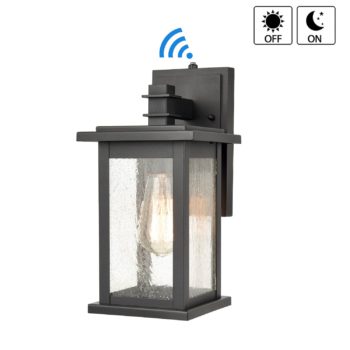 Dusk to Dawn Sensor Porch Light Seeded Glass Waterproof Exterior Lamp