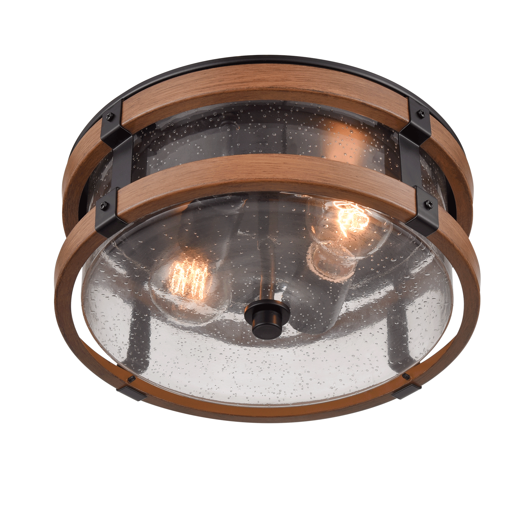 5-in H 4.17-in W Seeded Clear Glass Drum Vanity Light Shade 
