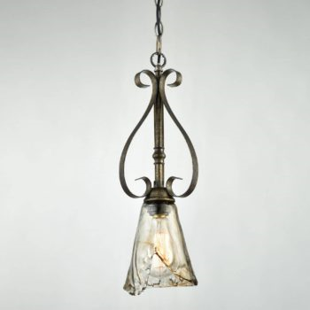 Glass Pendant Light with Amber Glass
