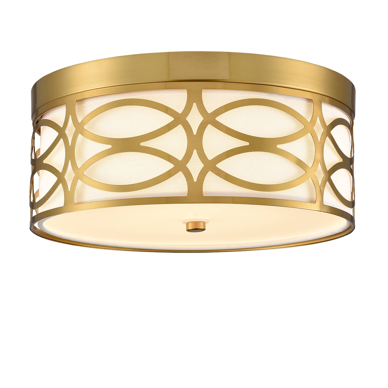 Modern LED Ceiling Light Drum Fabric Shade Dimmable