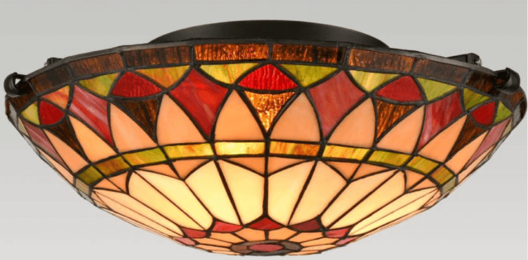Tiffany Stained Glass Colorful Semi Flush Ceiling Light