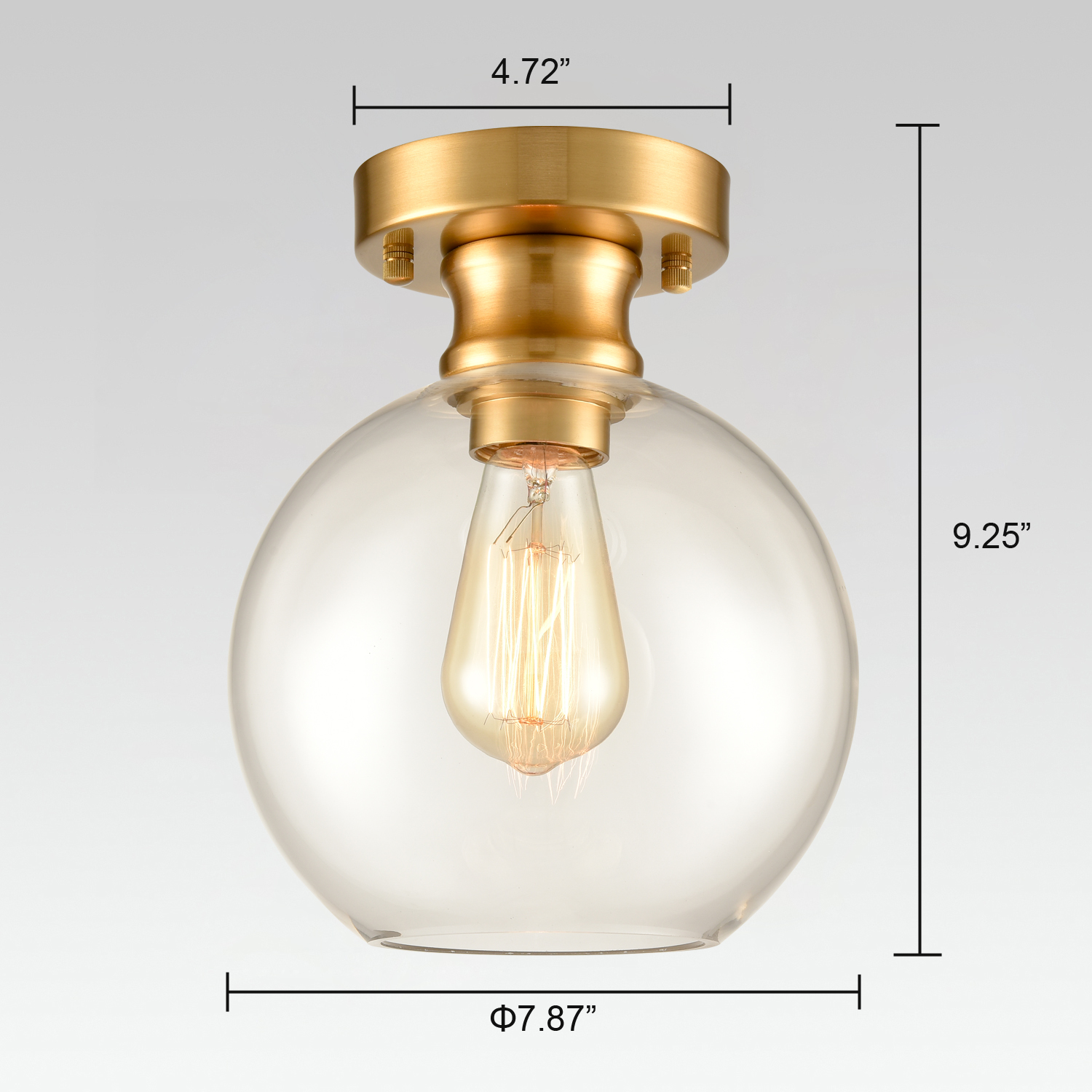 AUROLITE BOLLA Modern Semi Flush Ceiling Free LED G9 Bulbs Included Globe Shaped Glass Shade 3 Lights, Warm White 3000K Polished Chrome 12W 