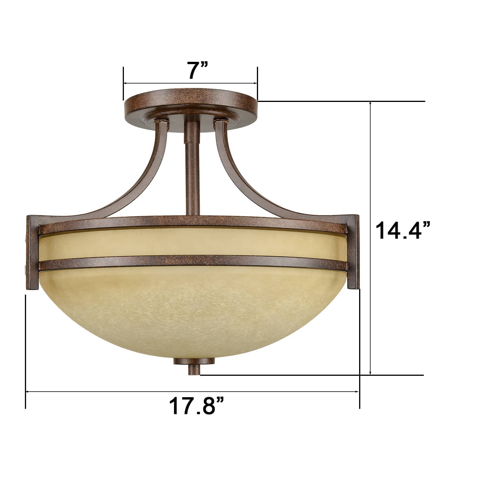 Vintage Iron Ceiling Light Semi Flush Mount Pendant Lighting Lamp Light Fixture 