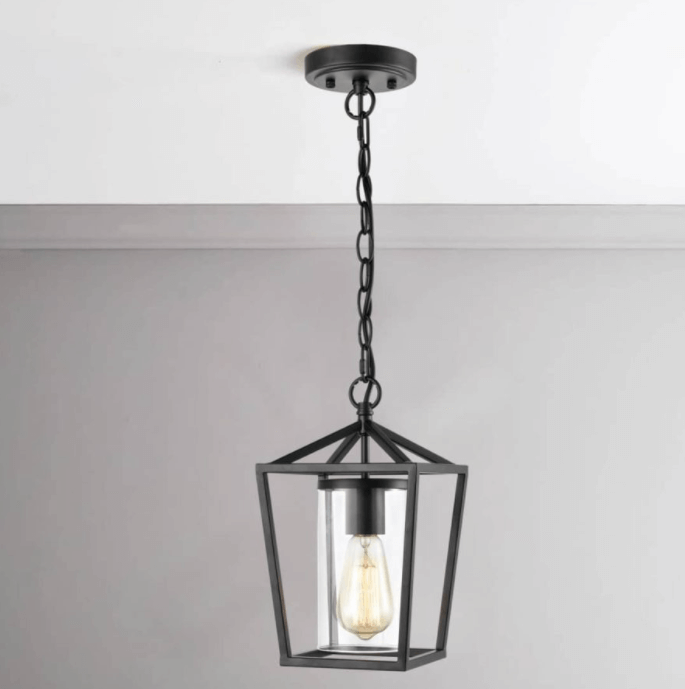 Industrial Pendant Light with Clear Glass and Adjustable Chain