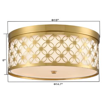 Modern Drum Shade Brushed Gold Dimmable LED Ceiling Light Hallway Light Fixtures 1 1