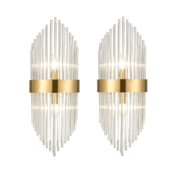 Brass Glass Rods Wall Sconce 2 Pack Modern Luxury-Look
