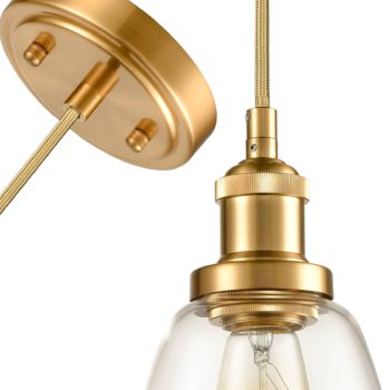 Brass Mini Modern Industrial Pendant Light Glass Bell Light Fixture