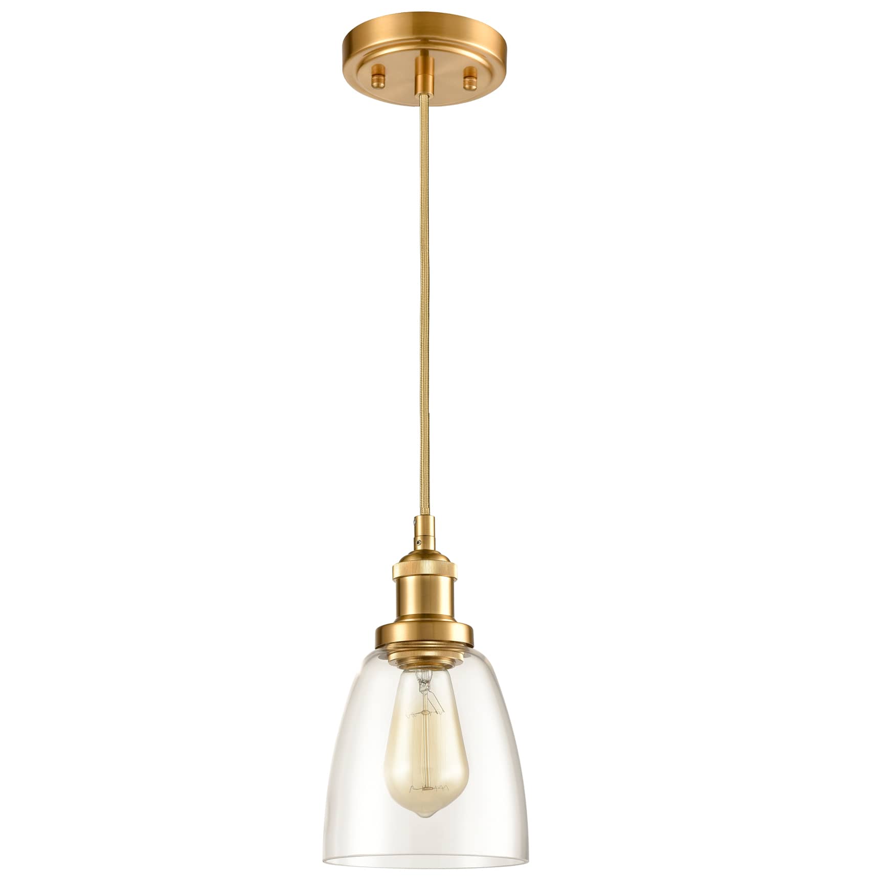 Modern Glass Bell Gold Pendant Lights 3Pack Claxy