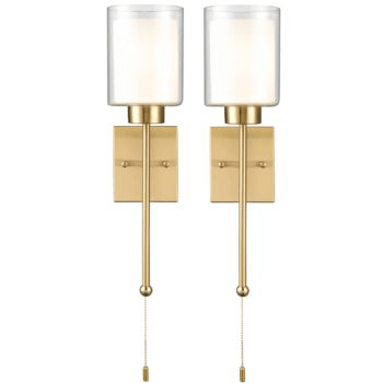 Glass Shade Wall Sconces with a Pull Chain Switch