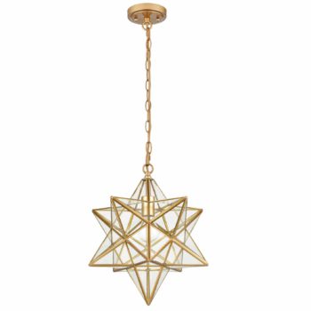 brass moravian star pendant light 15 in 6