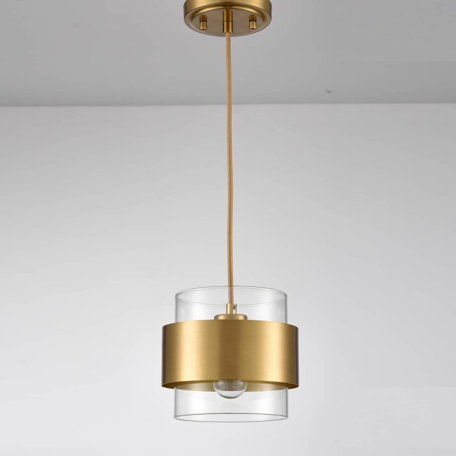 Modern Brass Kitchen Pendant Light Adjustable Hanging Light