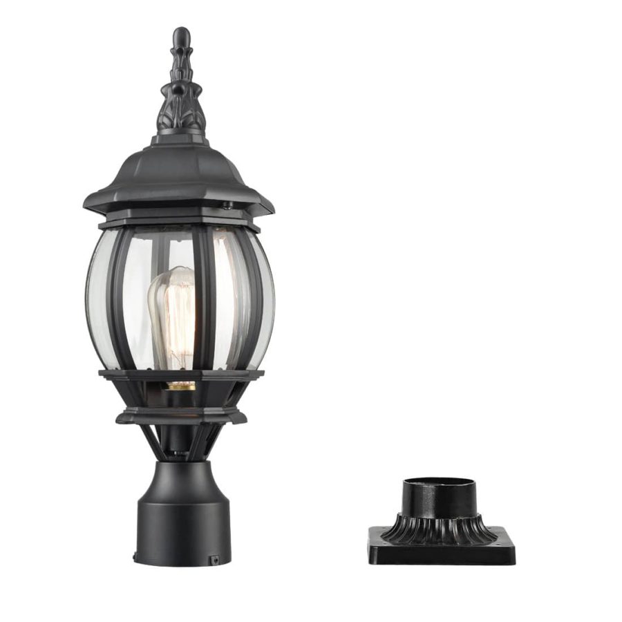 Industrial Outdoor Post Light Exterior Post Lantern with Pier Mount Matte Black