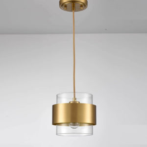 Modern Brass Adjustable Hanging Pendant Light