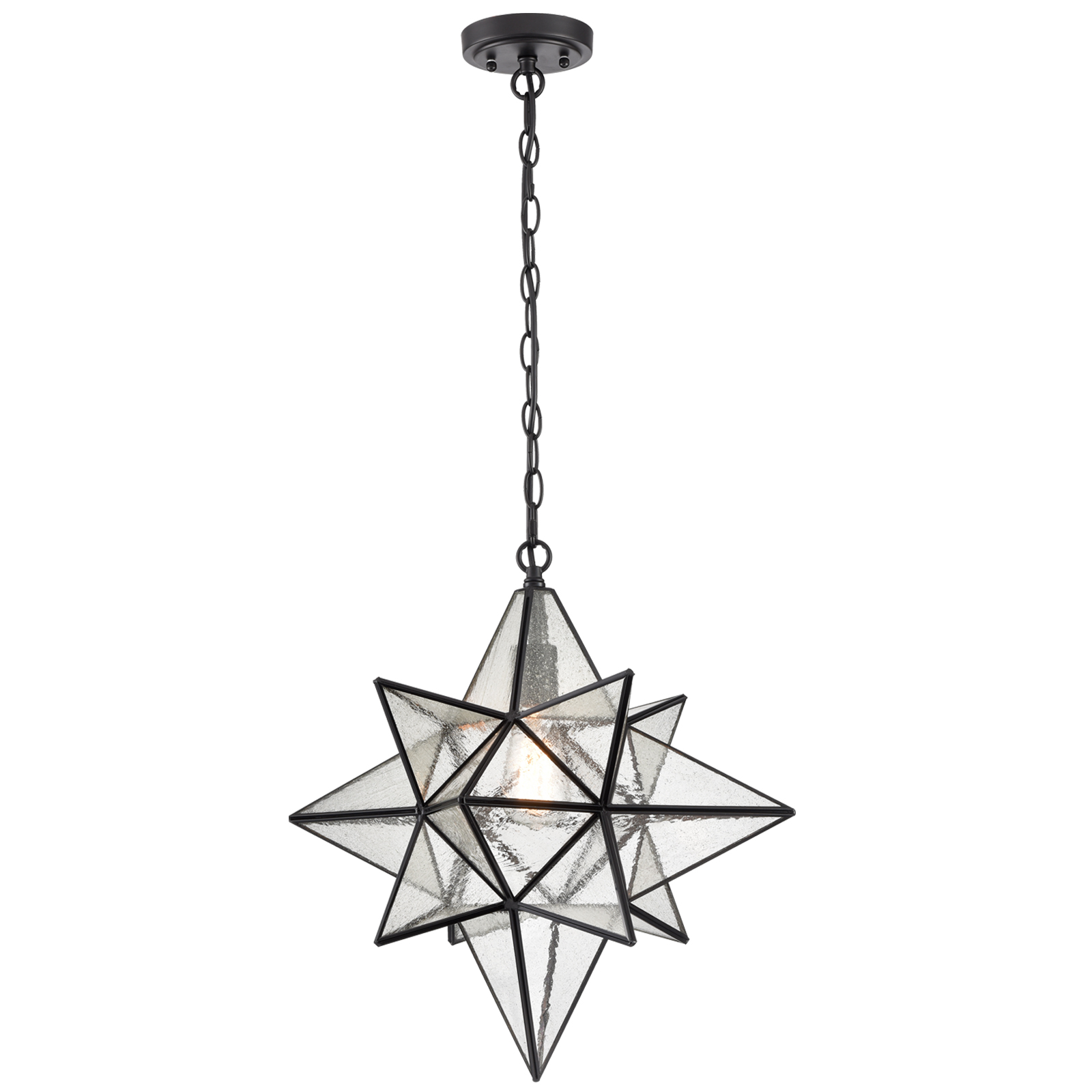 Seeded Glass Shade Moravian Star 