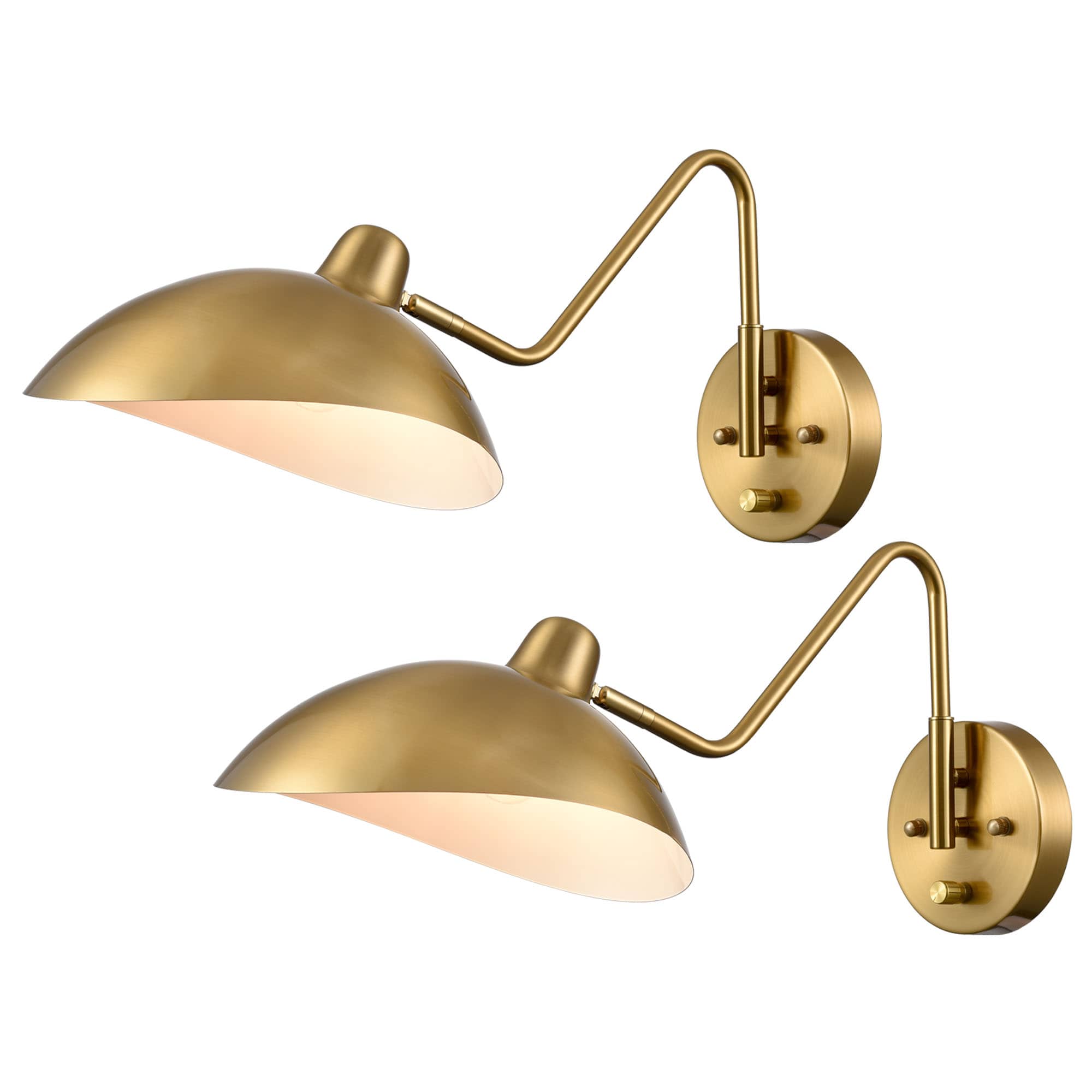 Modern LED Wall Sconce Wall Light Plug in Cord with on/Off Switch Wall Lamp Gold 