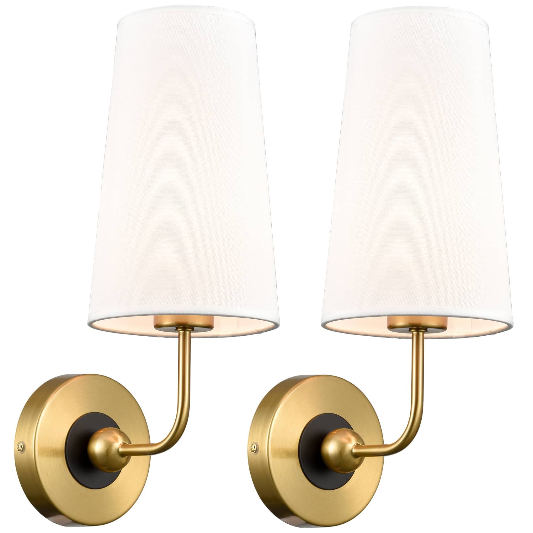 Modern Gold Wall Sconces Set of 2 Living Room Wall Lamps