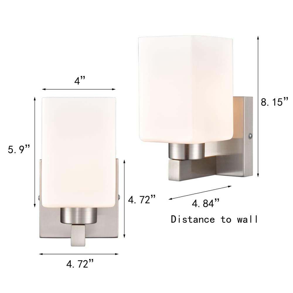 2-Pack Brushed Nickel Wall Sconce Bathroom Light | Claxy