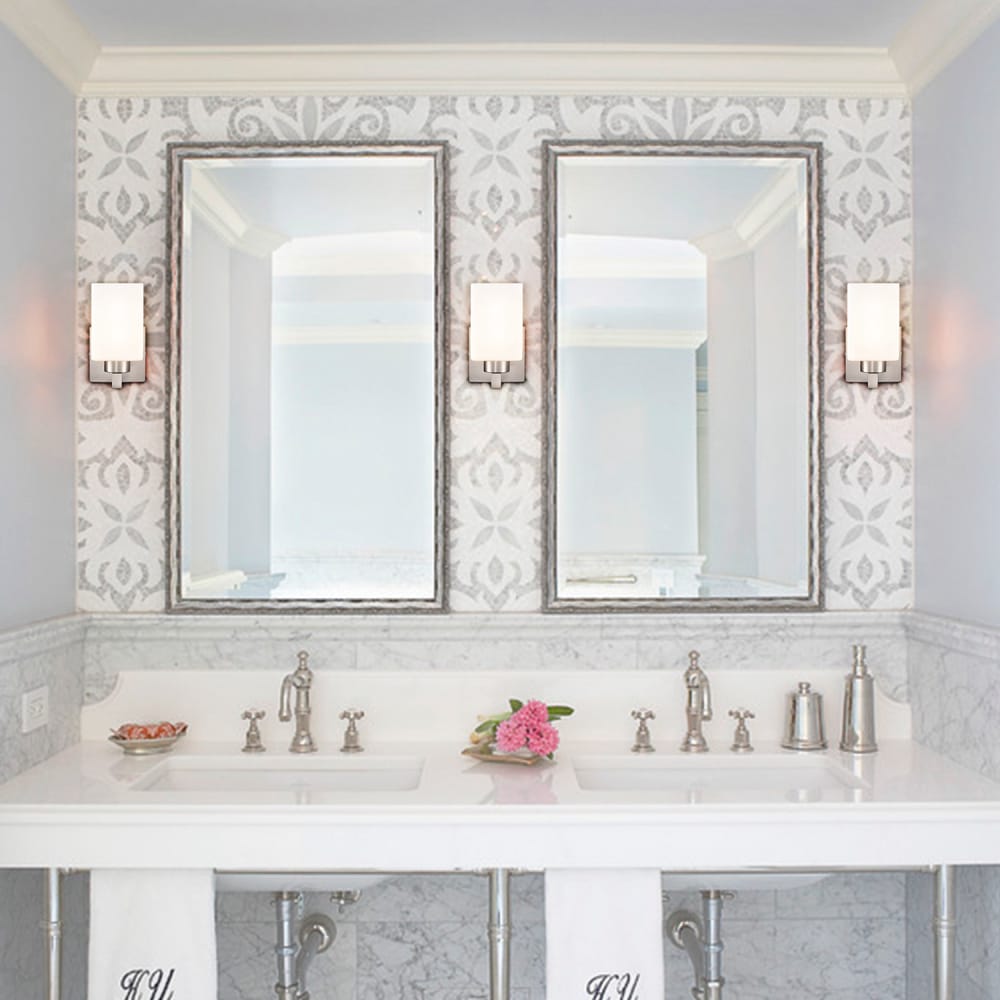 2-Pack Brushed Nickel Wall Sconce Bathroom Light | Claxy