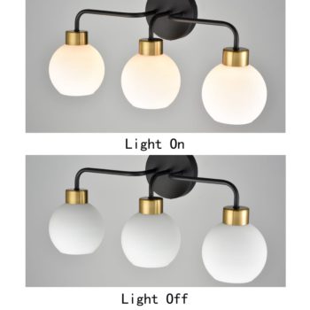 Black Modern Wall Light Vanity Light 3-Light