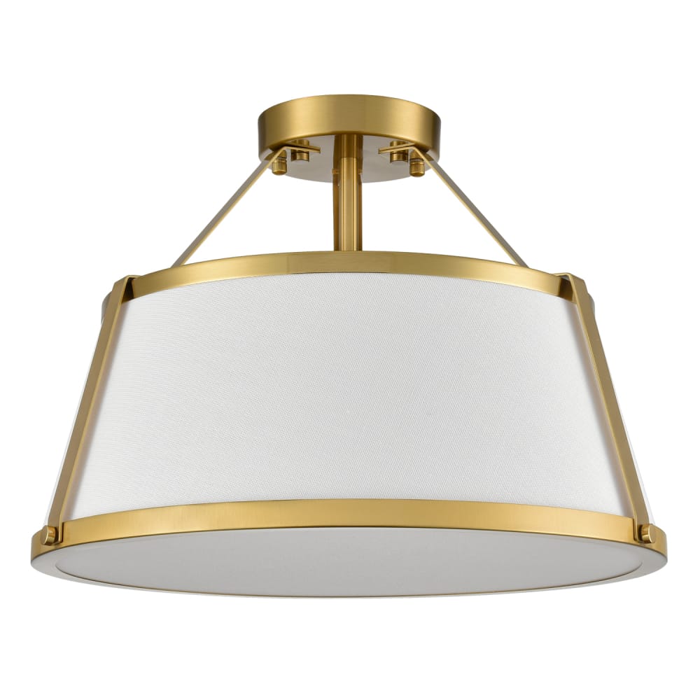 Drum Ceiling Light Semi Flush Mount Gold LED Light Claxy