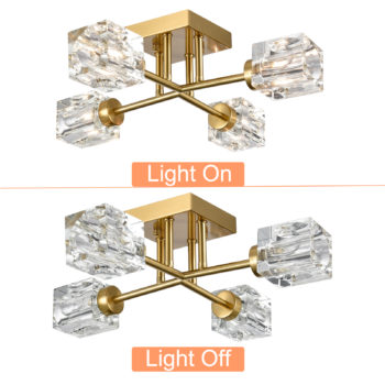 Gold Sputnik Ceiling Light Chandeliers Ceiling Light Fixture 4-Light
