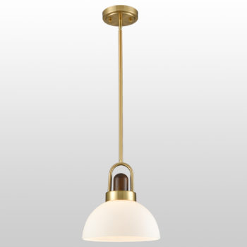 Modern Pendant Lights with Stem Milk Globe Glass Gold Finish