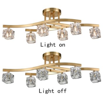 Modern Crystal Ceiling Lights Gold-6 Light