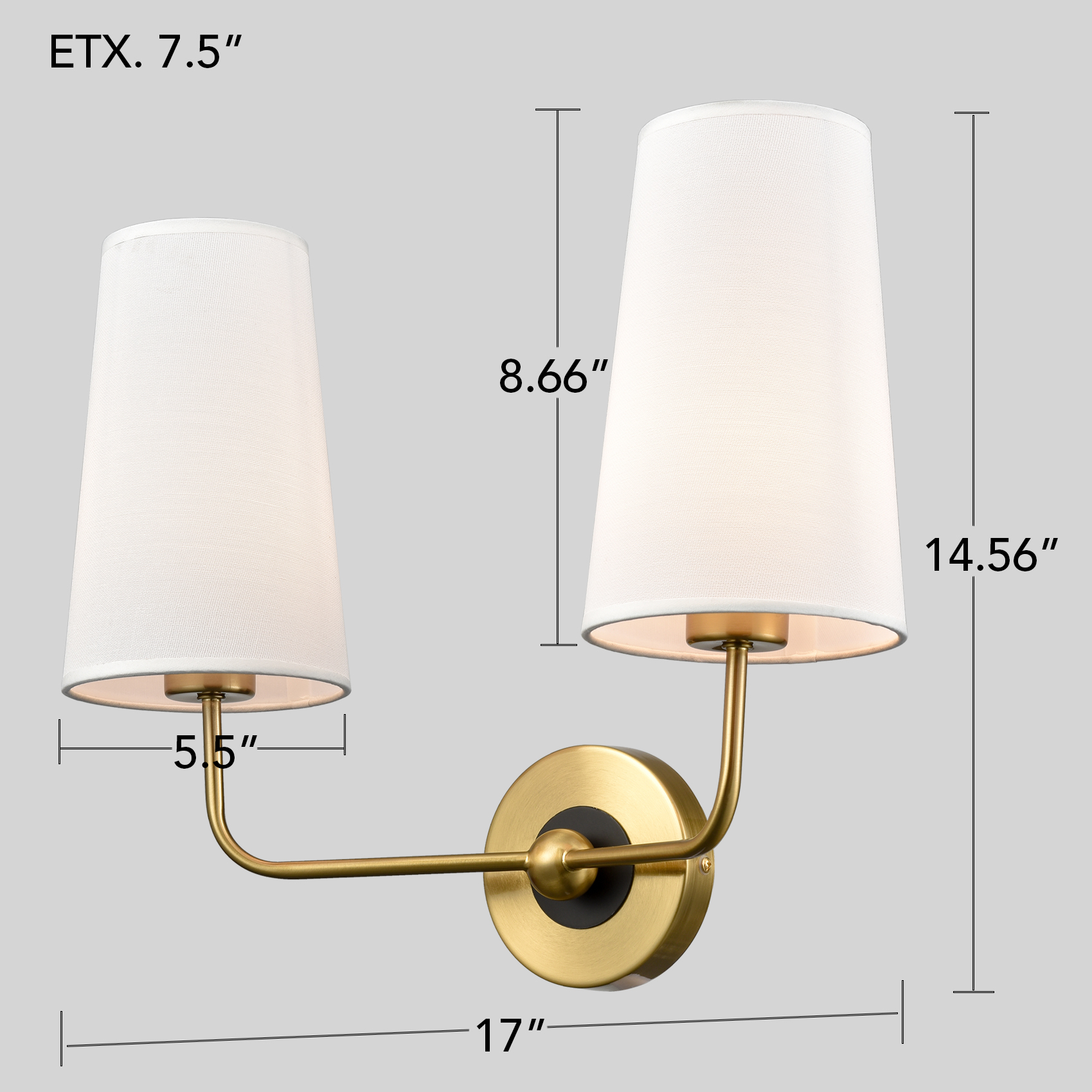 Black And Gold Double Wall Sconce