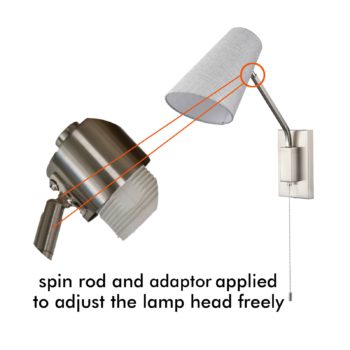 Modern Plug-in Wall Light Brushed Nickel Swing Arm Wall Lamp
