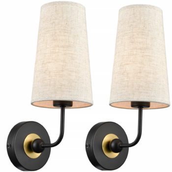 Modern Wall Lights for Living Room Black Wall Lamps Set of 2