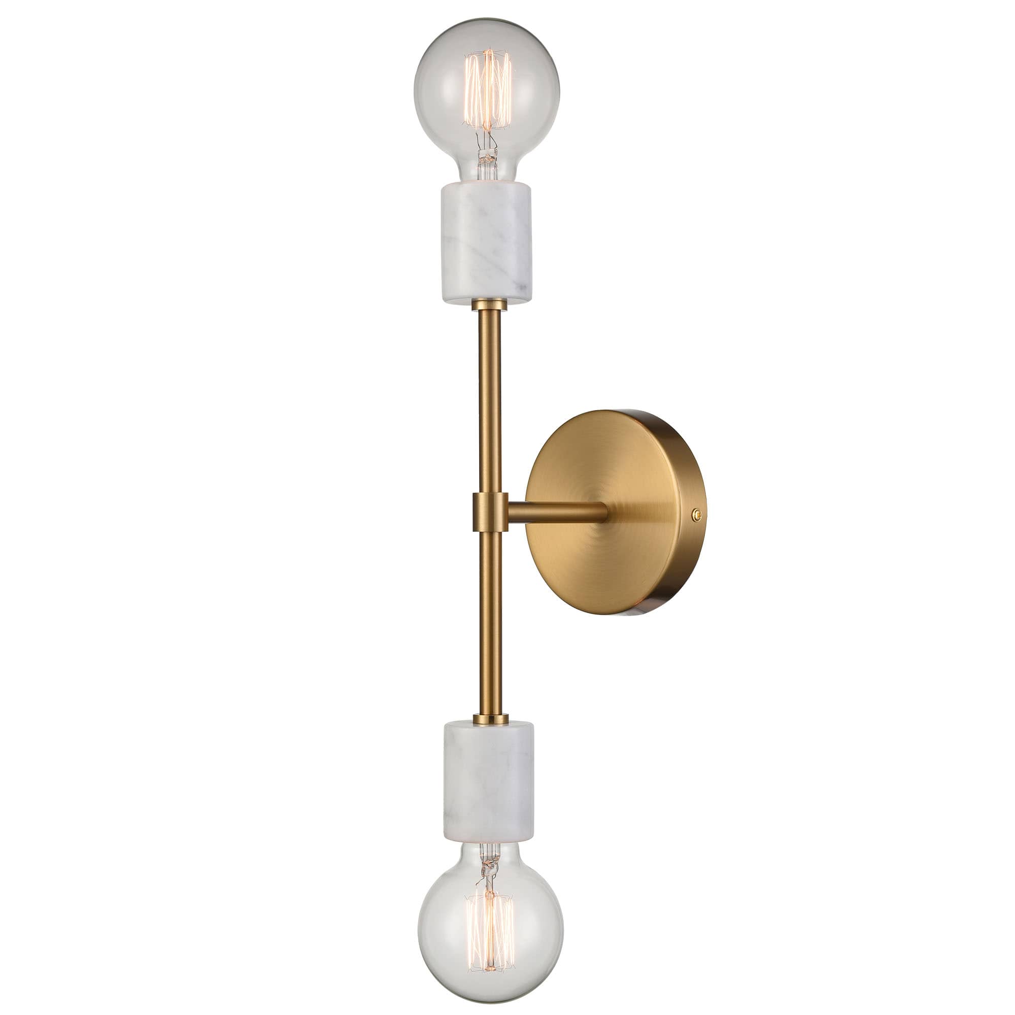 Set of 2 metal with marble Brass wall light fixture | Claxy