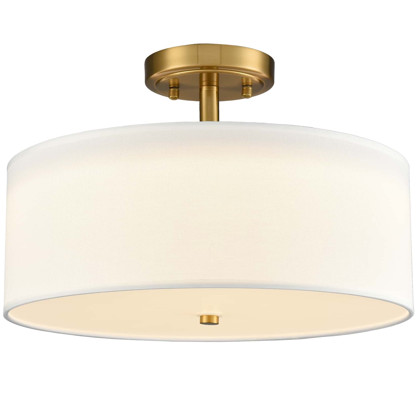 Drum Ceiling Light Semi Flush Mount Gold LED Light Claxy