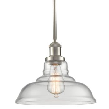 Industrial Island Pendant Light with Clear Glass,Brushed Nickel