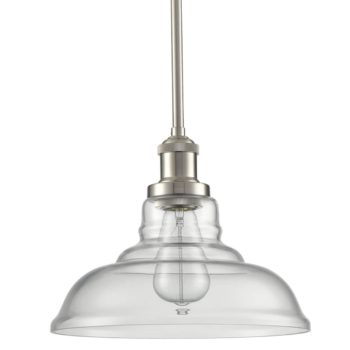 Industrial Island Pendant Light with Clear Glass,Brushed Nickel