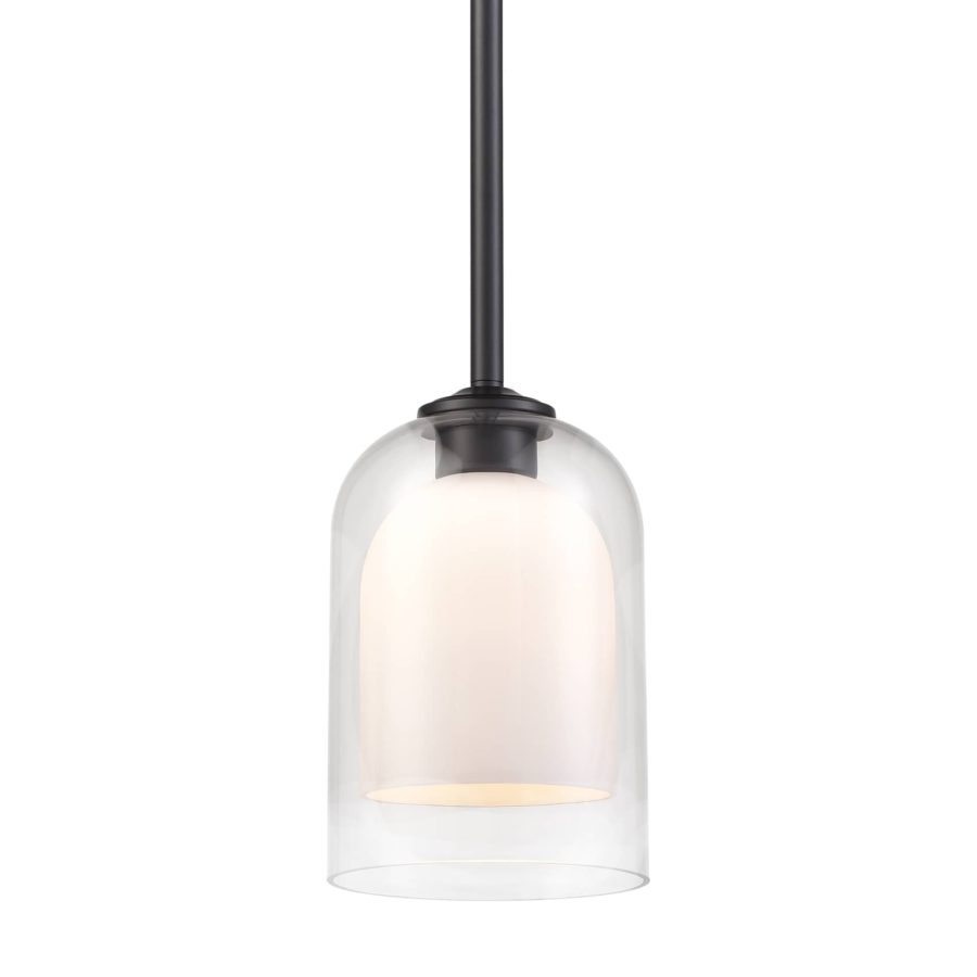 Modern Farmhouse Mini Pendant Light Double Bell Glass Shades