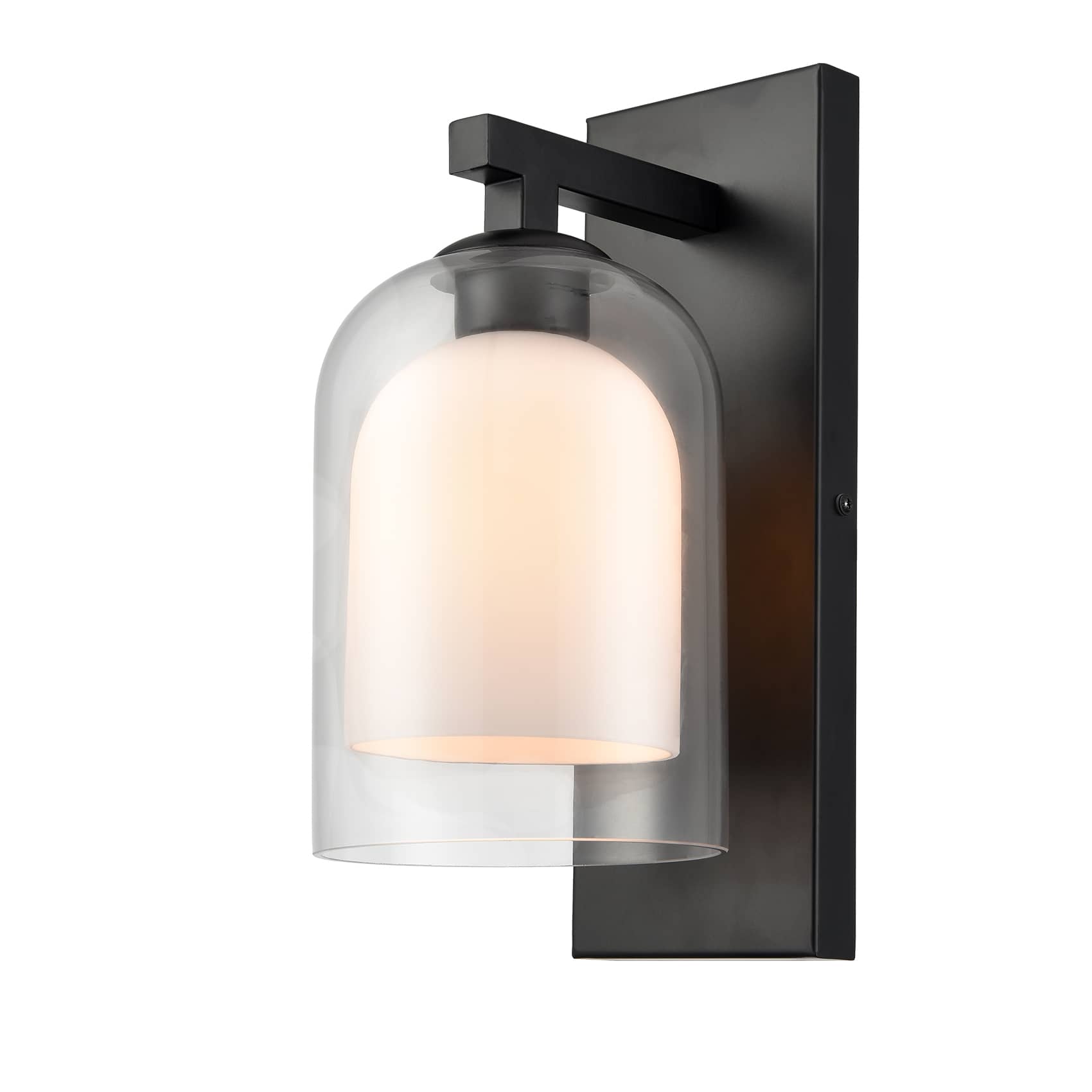 Modern Wall SconceS Black with Double Galss ShadesCLAXY