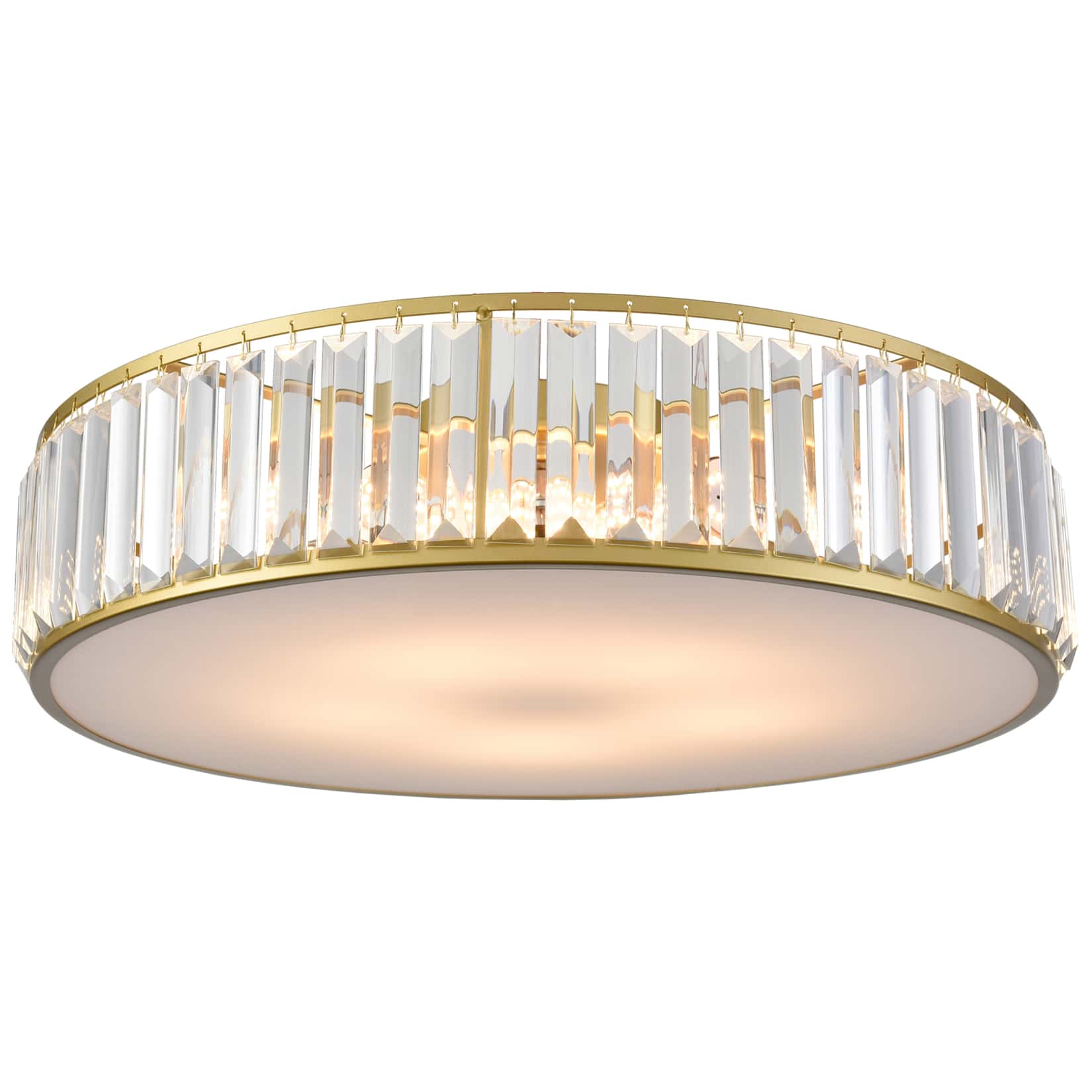 5Light Modern Crystal Ceiling Light Gold Flush Mount Claxy