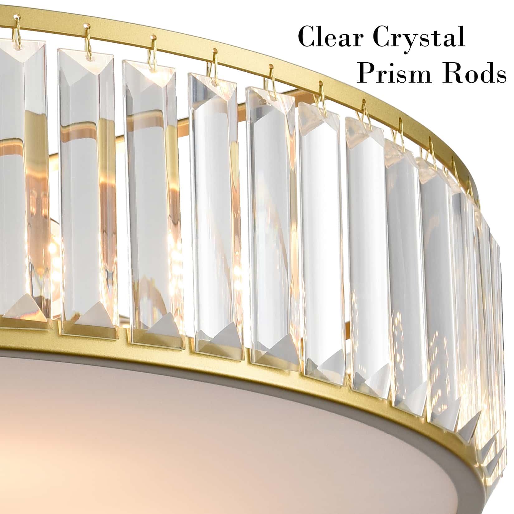 5Light Modern Crystal Ceiling Light Gold Flush Mount Claxy