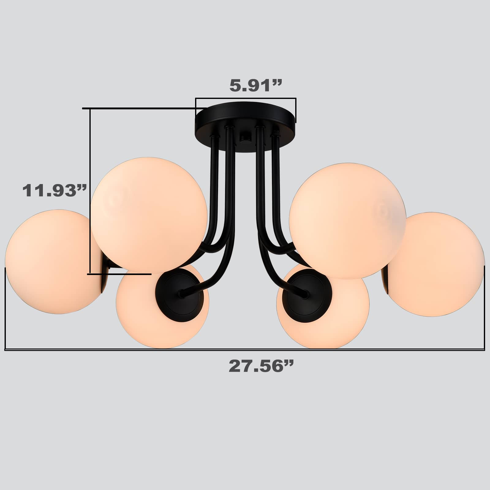 Modern Globe Ceiling Light 6 Light Claxy Lighting