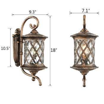 Retro Outside Wall Lights Water Glass Exterior Wall Sconces