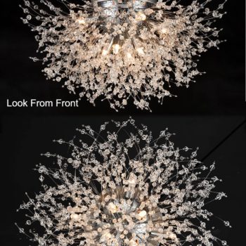 Modern 8-Light Crystal Firework Sputnik Ceiling Light Chrome