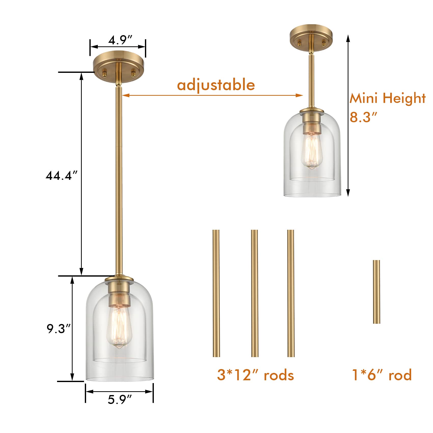 Modern Glass Pendant Light mini Glass Kitchen Hanging Light